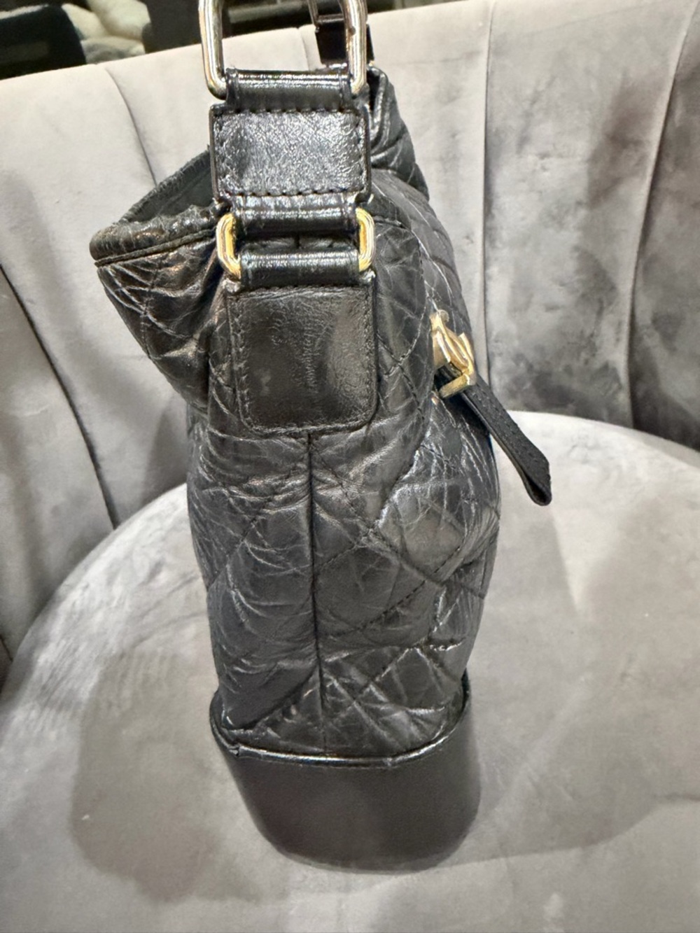 CHANEL Aged Calfskin Quilted Large Hobo Gabrielle Shoulder Bag Bag Black - Picture 9 of 16